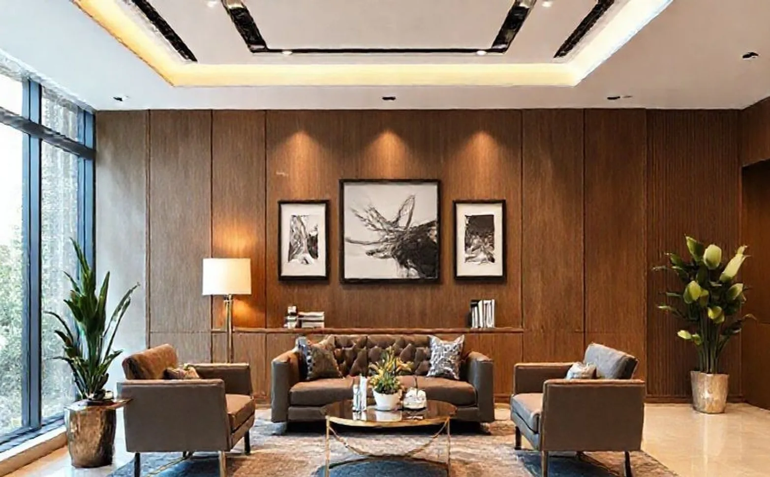 Elegant financial advisor office with modern design