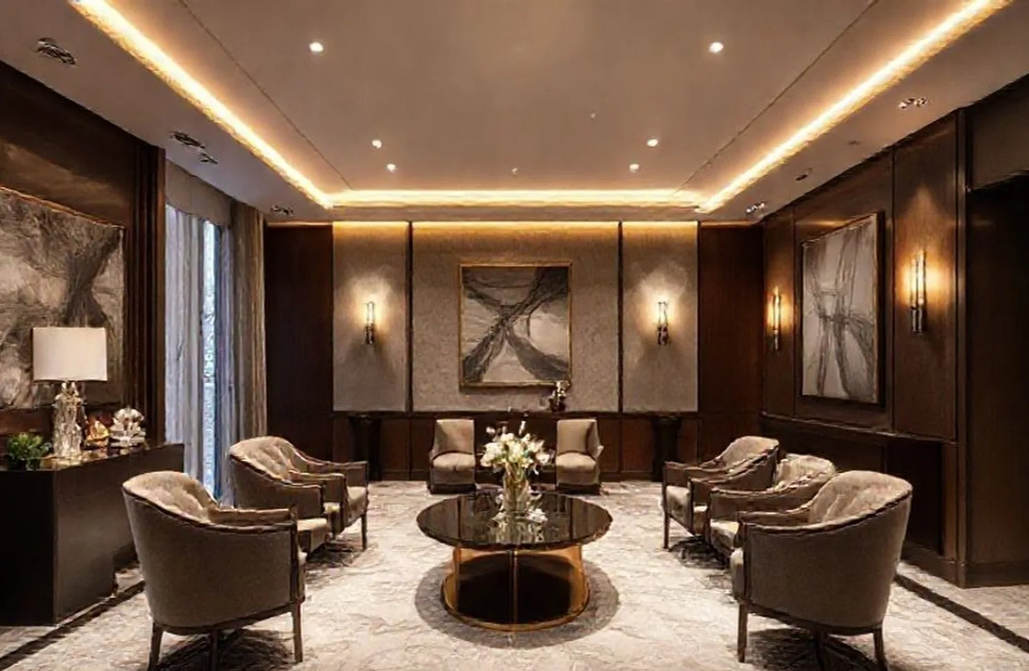 Luxury private banking consultation space for exclusive clients